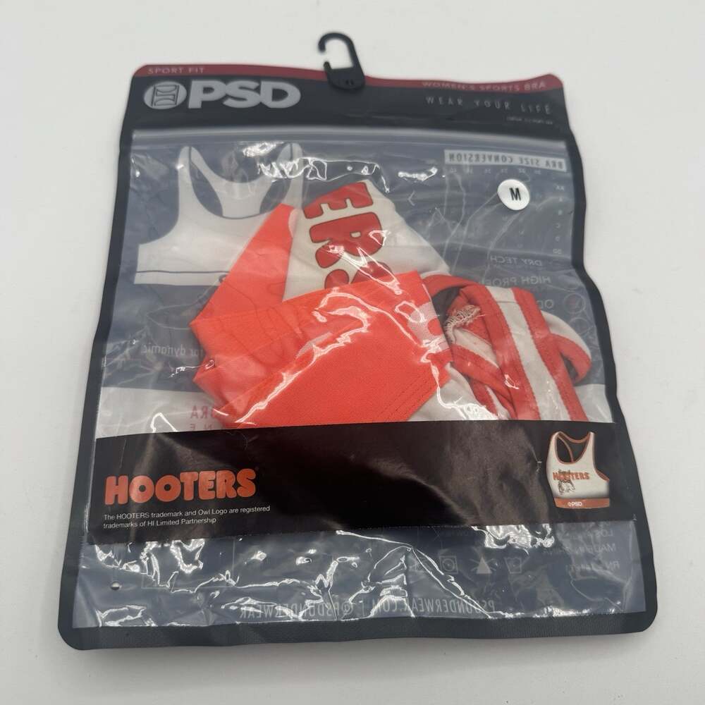 PSD x Hooters Uniform Women’s Sports Bra White Red Size M